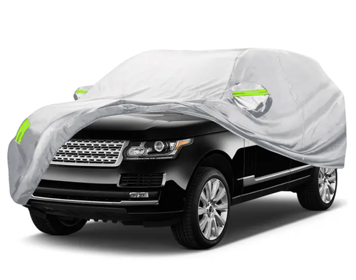 Multi-color All Weather Car Cover with Reflective Stripes, Full Car Exterior Cover, Winter Rain and Sun Protection for Sedans and SUVs