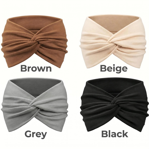 4-Pack Wide Headbands For Women - Soft, Bohemian Style Turban Hair Accessories With Knotted Design For Yoga, Running, Sports, And Everyday Wear - Vintage Inspired, Cute, And Comfortable Hair Band Accessories