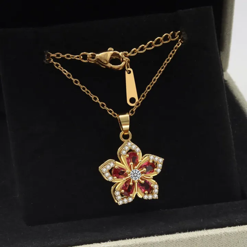 「Spinning Petal Necklace – 4 Vibrant Hues, Gentle Sparkle for Every Moment💎」