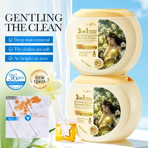 🌸Premium Scented Laundry Detergent Capsules - Freesia Blossom | Camellia Flower | Bluebell Breeze (36 Pods)🌺Long-lasting Fresh Scent | Easy & Powerful Clean