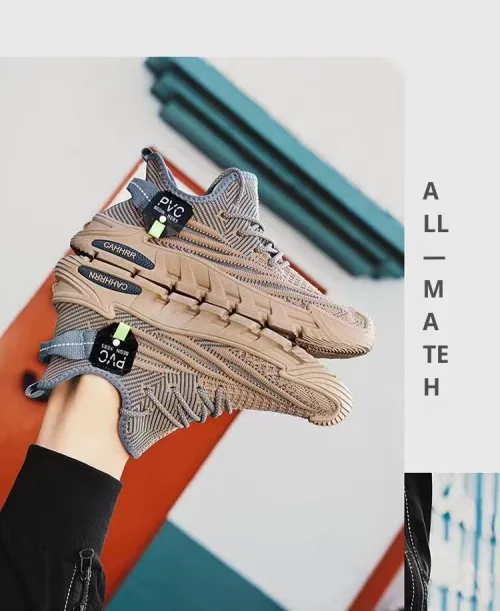 New Breathable Mesh Thin Khaki Sports Shoes