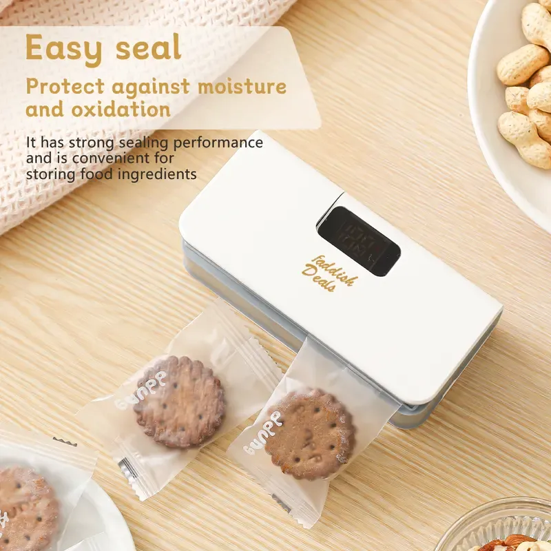 🧲 Magnetic Mini Bag Sealer - Tight Seal, Space-Saving, Black & White Options