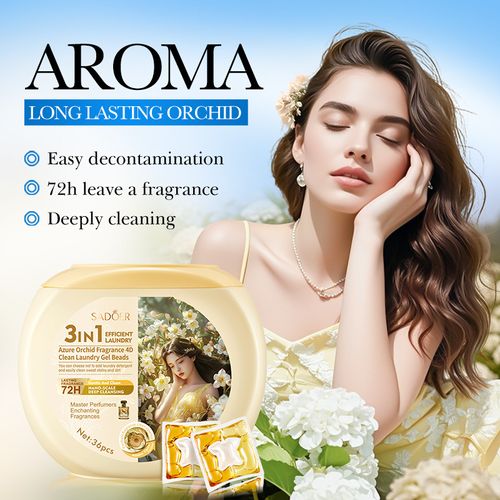 🌸Premium Scented Laundry Detergent Capsules - Freesia Blossom | Camellia Flower | Bluebell Breeze (36 Pods)🌺Long-lasting Fresh Scent | Easy & Powerful Clean