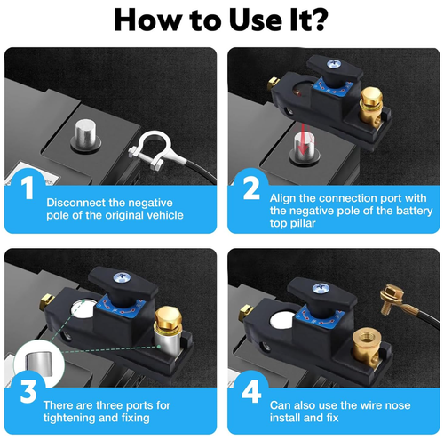 Smart Car Battery Disconnect Switch - Buy one, get one free. Pure Copper, Heavy Duty Anti-Leakage Isolator Switch for 12V&24V Systems, Prevents Battery Drain, Compatible with Cars, Motorcycle, Trucks, and Boats