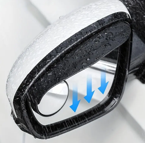 2pcs Carbon Fiber Textured Blind Spot Mirrors with 360° Rotation, Convex Rain Guard & Left Side Installation - Fit for All Cars, Trucks, SUVs - Keeps You Dry in Rain, Enhances Visibility, Vehicle Safety Accessories, Modern Car Accessory, Durable Mirror