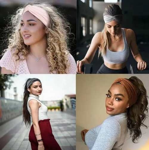 4-Pack Wide Headbands For Women - Soft, Bohemian Style Turban Hair Accessories With Knotted Design For Yoga, Running, Sports, And Everyday Wear - Vintage Inspired, Cute, And Comfortable Hair Band Accessories
