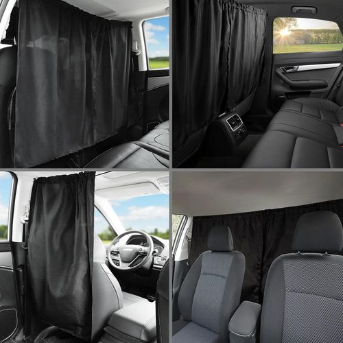 4-Piece Set, Universal Thick Car Curtain Set, Car Privacy Curtain Set - Travel, Camping, And Sleep Blackout Curtains - Easy To Install And Maximum Privacy