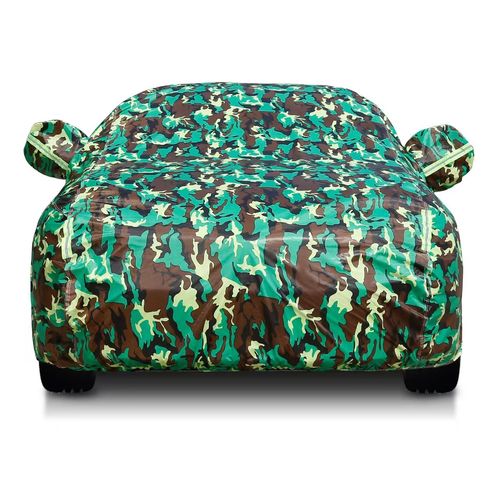 Multi-color All Weather Car Cover with Reflective Stripes, Full Car Exterior Cover, Winter Rain and Sun Protection for Sedans and SUVs