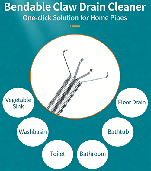 2-in-1 Drain Clog Remover & Grabber Tool: Clear Clogs & Retrieve Lost Items Effortlessly!