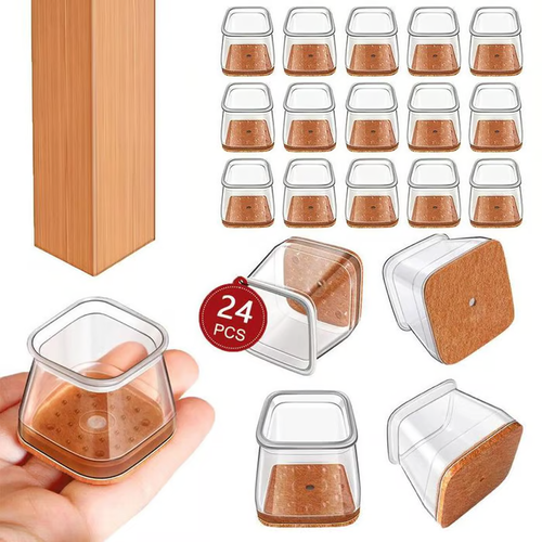 Clear All-in-One Chair Leg Protectors – Fit Any Shape & Size. Protect Your Chairs, Floors, and Ears!(More you buy, more you save!)🕶️