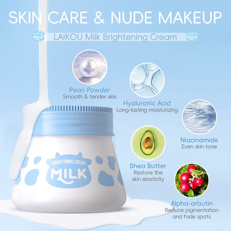 Milk Bare Face Brightening Cream 55g Lazy Cream Nude Makeup Skincare Product
