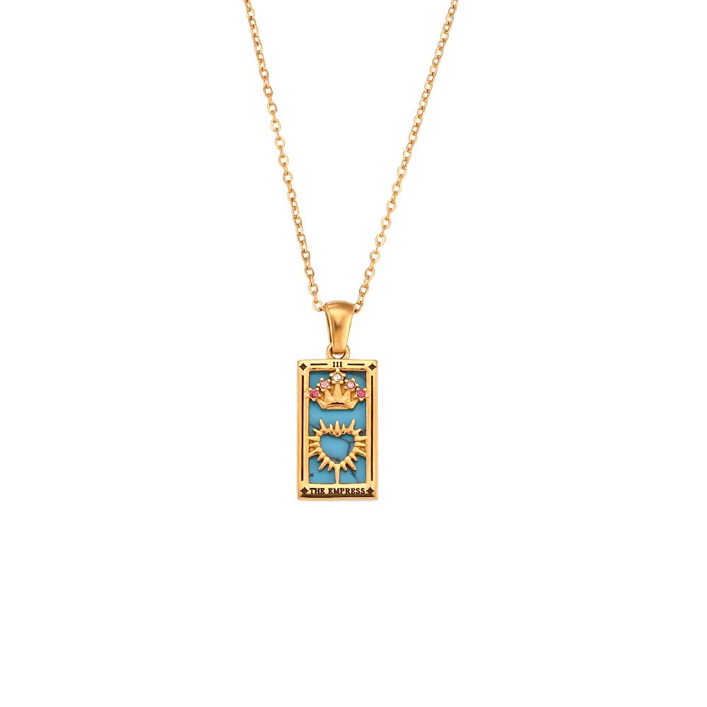 Necklace pendant Queen+Diagonal Black Shell