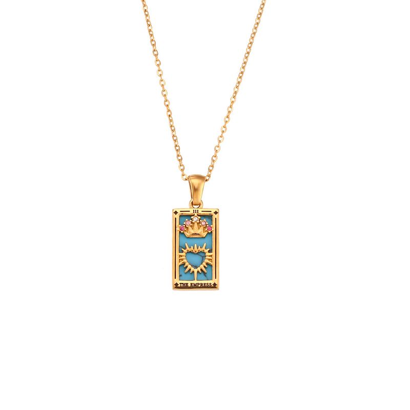 Necklace pendant Queen+Diagonal Black Shell