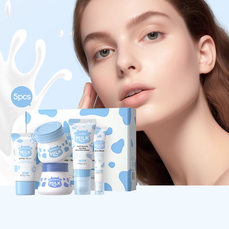 Skincare Set LAIKOU Milk Skincare Set 5-Piece Hydrating and Moisturizing