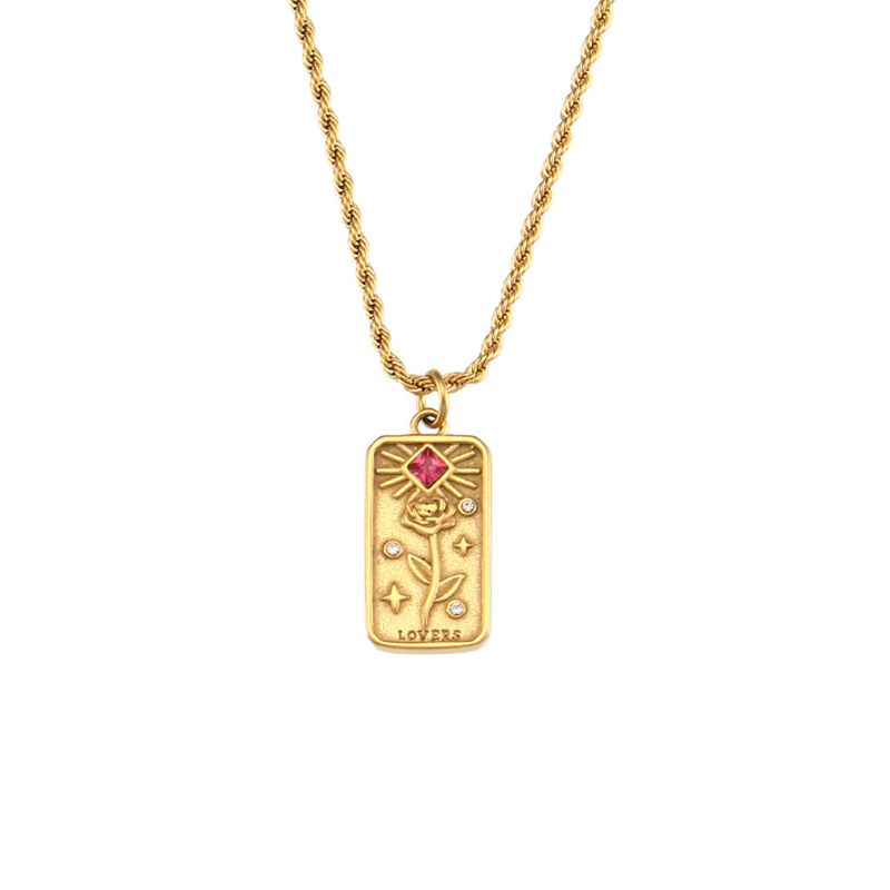 Necklace pendant Tarot card Strength+Lover+Sun+Stars+Moon