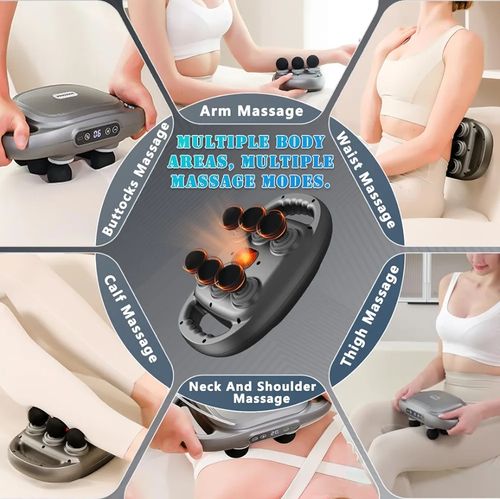 Pistolet de Massage à 6 Têtes – Soulagement Profond & Immédiat 💪🌀
