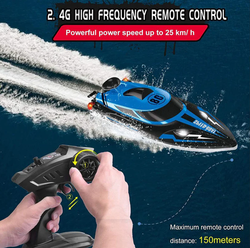 Bateau électrique télécommandé à grande vitesse pour piscines et lacs