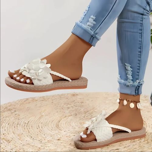 🔥 Chaussons plats à soutien de la voûte plantaire florale pour femmes