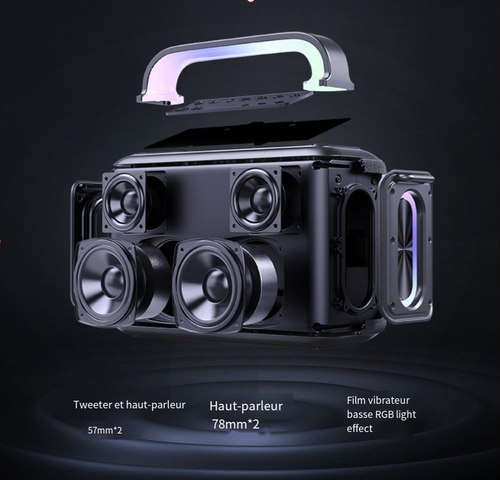 Cyboris-Nouveau haut-parleur de karaoké Bluetooth d'extérieur haute puissance 2.2 canaux 200 W Rainbow X13 peut connecter des instruments de musique