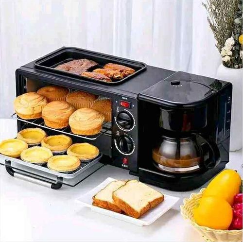 Machine à petit-déjeuner 3 en 1 appareils électroménagers four de cuisson gril à café machine à pain