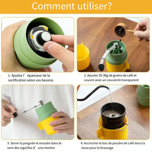 🎉Cafetière portable de voyage avec moulin manuel☕