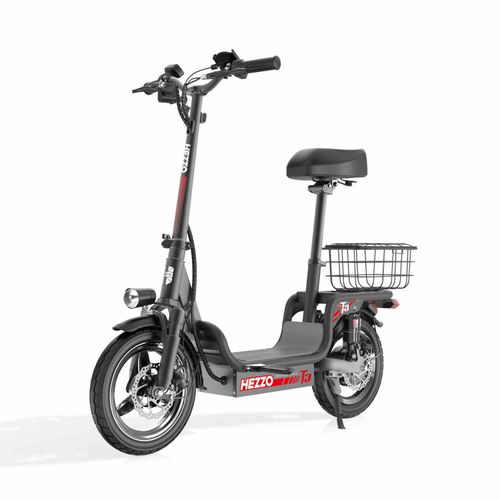 Trottinette électrique urbaine HEZZO T3 48 V 500 W 20 mph 15 Ah Trottinette à pédales rapide avec panier Suspension intégrale Entrepôt USA UE