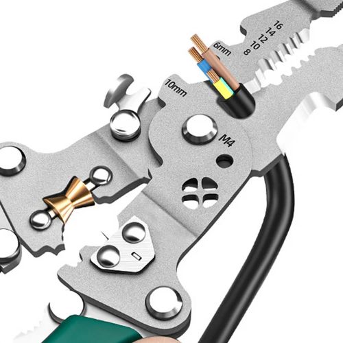 Ciseaux à dénuder multifonctions pliables avec test électrique