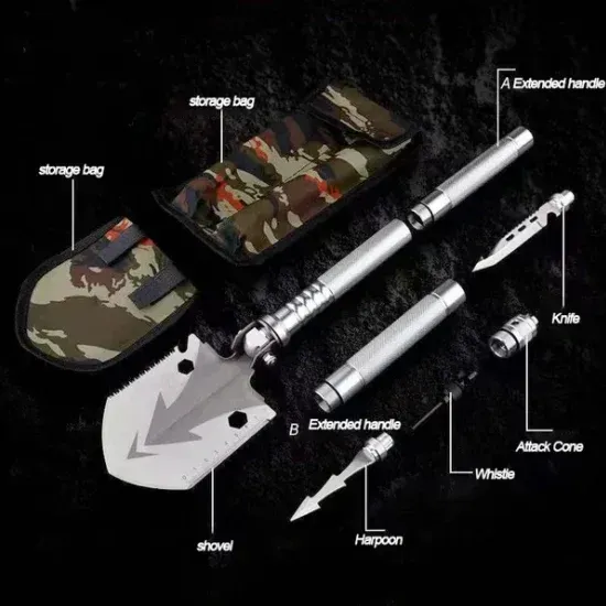 Pelle d'artillerie polyvalente avec sac de camouflage