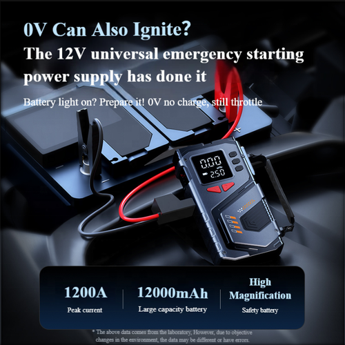 Compresseur d'air portable puissant 6000 mAh, 150 PSI, démarreur de secours, gonflage de pneus de voiture avec booster de batterie, mini pompe à air