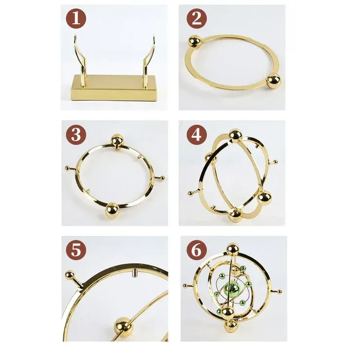 Pendule à mouvement perpétuel en orbite céleste - Décoration rotative créative pour la maison