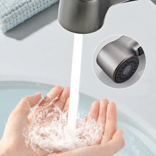 Robinet de salle de bain monotrou avec douchette extractible