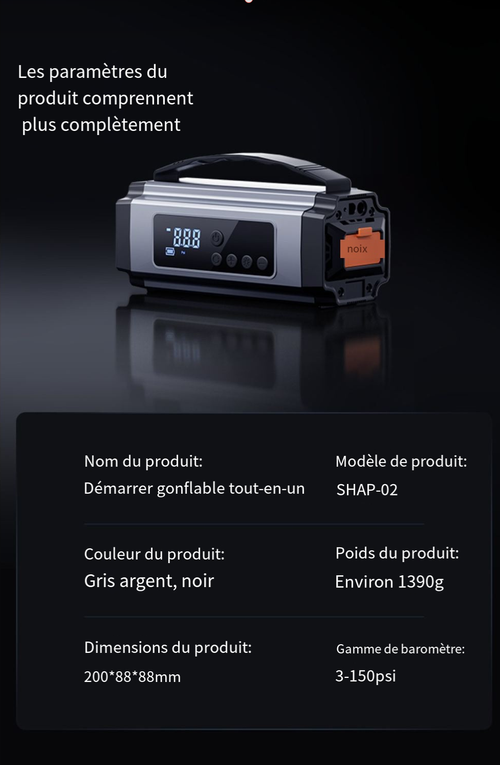 Dispositif d'urgence pour voiture 5 en 1🚗