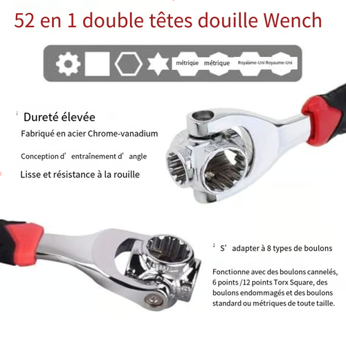 Clé à douille multifonctionnelle 52 en 1