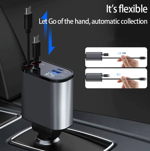 Chargeur de voiture ultra-rapide de 100 W, un à quatre