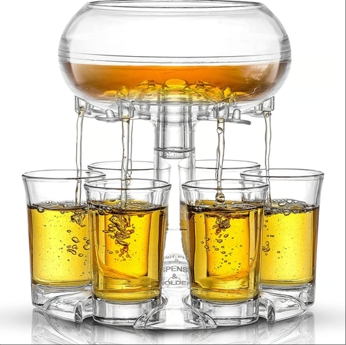 🌼🍷 Distributeur et support pour 6 verres à liqueur