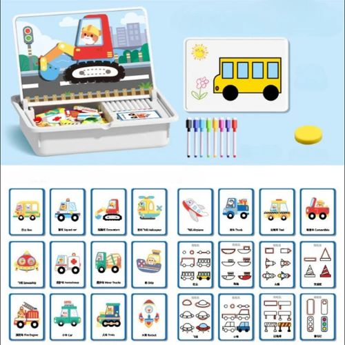 Puzzle magnétique pour enfants, jeu de voyage, déguisement, double face, jouet éducatif préscolaire