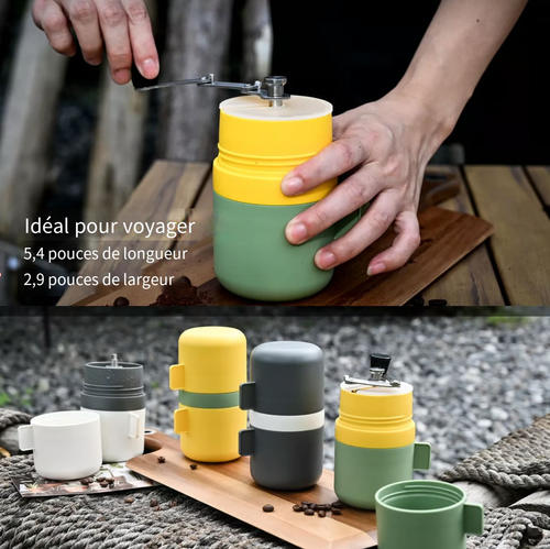 🎉Cafetière portable de voyage avec moulin manuel☕