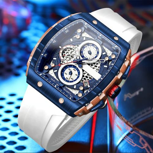 Montre à quartz multifonctionnelle pour homme, style futuriste cyberpunk