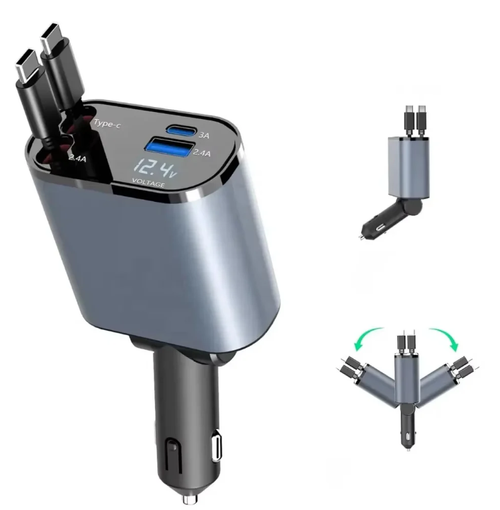 Chargeur de voiture ultra-rapide de 100 W, un à quatre