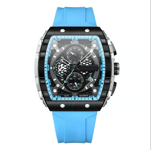 Montre à quartz multifonctionnelle pour homme, style futuriste cyberpunk
