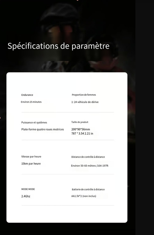 Voiture de drift à grande vitesse télécommandée à demi-échelle 1:24 （2 piles）