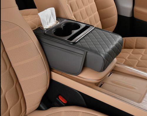 Boîte à mouchoirs, rehausseur d'accoudoir, sac de rangement haut de gamme pour accoudoir central de voiture, porte-gobelet Quatre en un