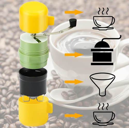 🎉Cafetière portable de voyage avec moulin manuel☕