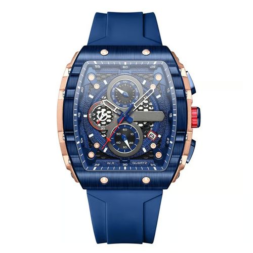 Montre à quartz multifonctionnelle pour homme, style futuriste cyberpunk