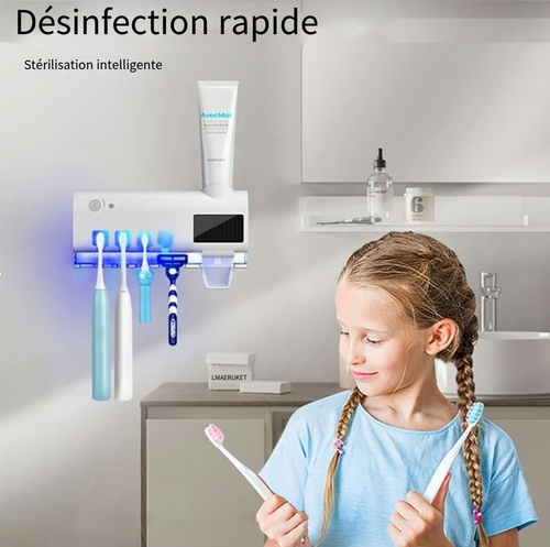🦷Porte-brosse à dents intelligent stérilisant UV🪥