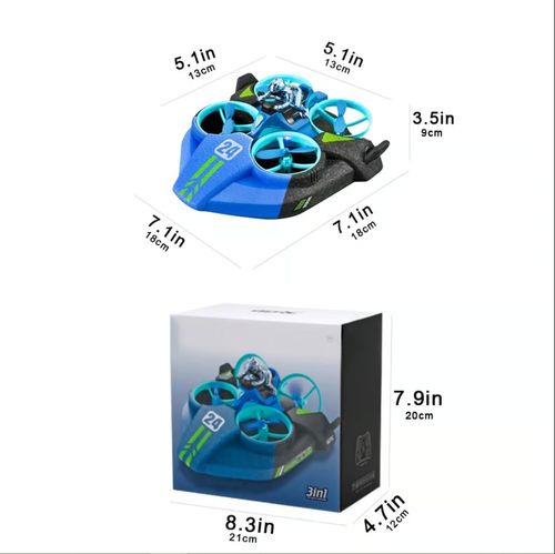 Drone RC 3 en 1, mer, terre et air, roulant à 360°, étanche