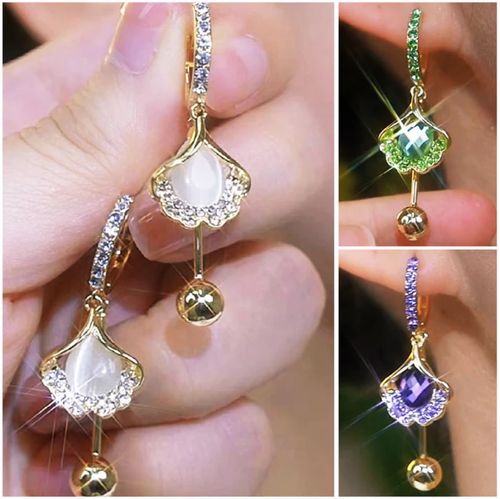 Délicates boucles d'oreilles en feuille de ginkgo pour femmes