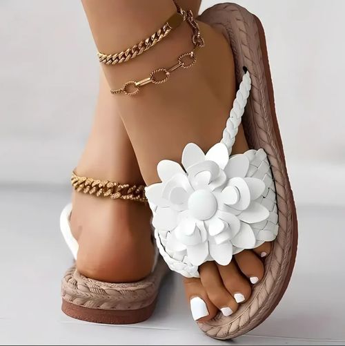 🔥 Chaussons plats à soutien de la voûte plantaire florale pour femmes