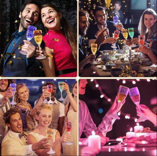 ✨Verre à champagne lumineux🥂(6 coupes)
