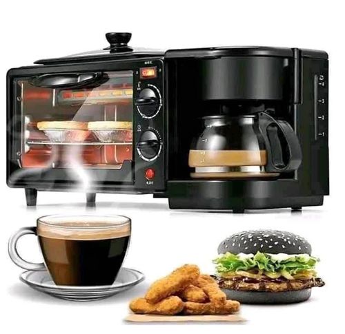 Machine à petit-déjeuner 3 en 1 appareils électroménagers four de cuisson gril à café machine à pain